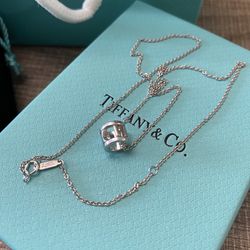 925 Silver Womens Column Hollow Tiffany & Co. Necklace