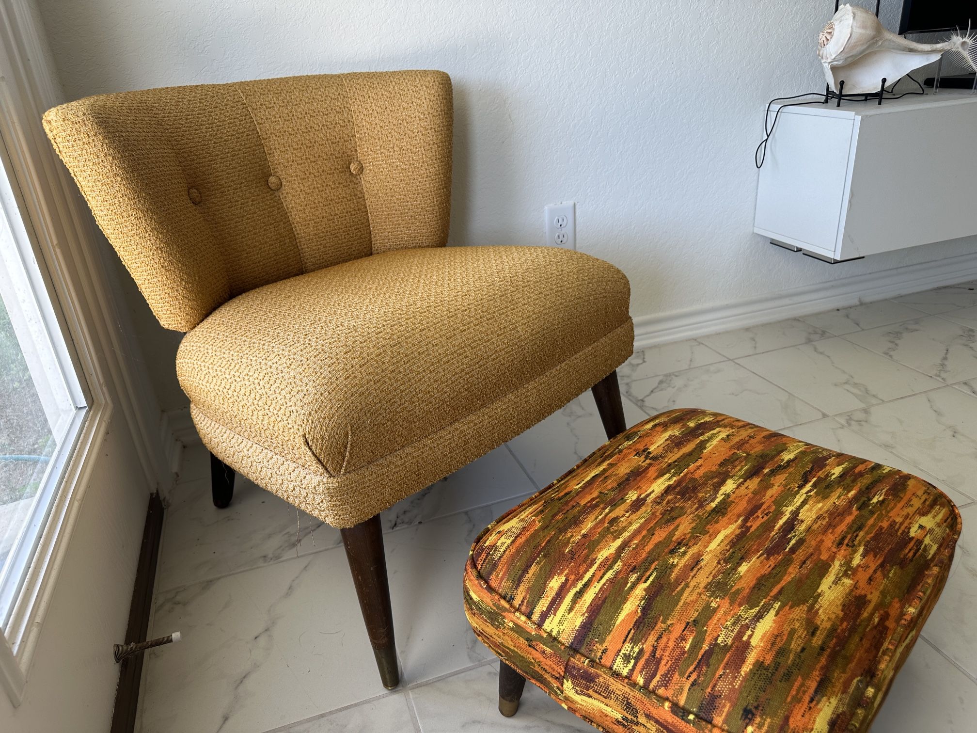 Vintage 1960s Mcm Kroehler Slipper Chair