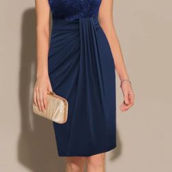Small Women Blue Sequin Dress