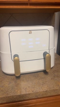 Beautiful 9 QT TriZone Air Fryer, White Icing by Drew Barrymore