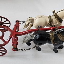 Antique Kenton Cast Iron Horse Drawn Stake Wagon