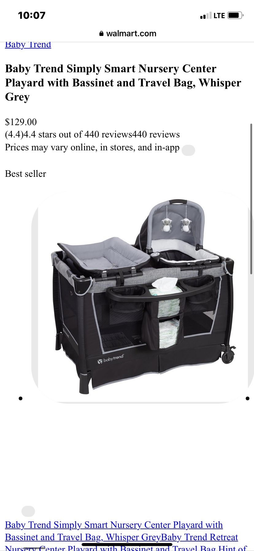 Play Yard  Bassinet All In One Changer