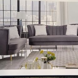 Velvet Blue/Gray Couches