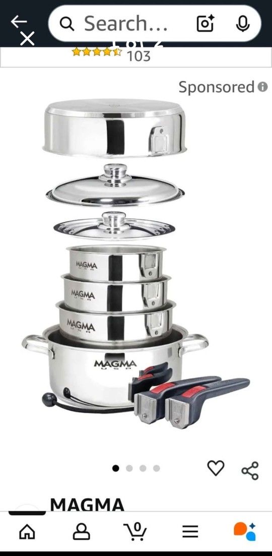 Magma 10 Piece Gourmet Nesting NON STICK Cookware Set