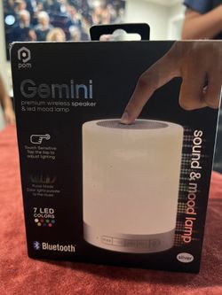 Premium Gemini Wireless Speaker & LED Mood Lamp Bluetooth