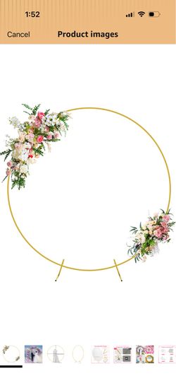 ound Backdrop Stand 7.2FT Circle Balloon Arch Frame Circle Backdrop Stand Gold Round Arch for Wedding Birthday Party Bridal Shower Anniversary Event C
