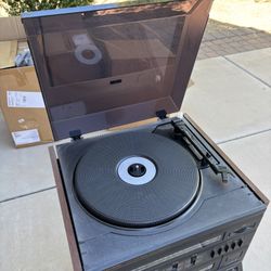 Stand Up Record Player With radio And Cassette 