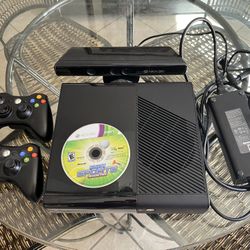 Xbox 360 Console With Kinect Sensor Bar And Two Controllers - Kinect Sports Game Included