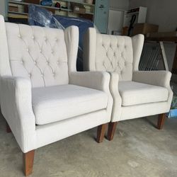 Tuffed Wingback Accent Chairs