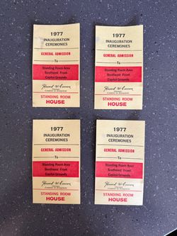 Jimmy Carter presidential inauguration tickets
