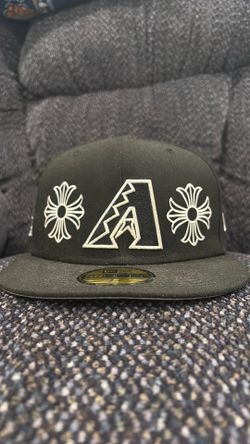 Black Chrome Heart Fitted Hat