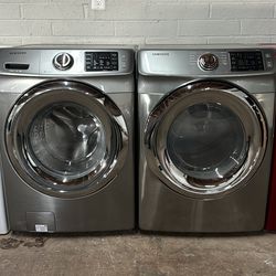 Stainless Steel Samsung Mint Condition Washer Dryer Set Stackable Or Side By Side 