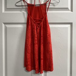 Altar’d State Red Lace Tank Top - Size Large - EUC
