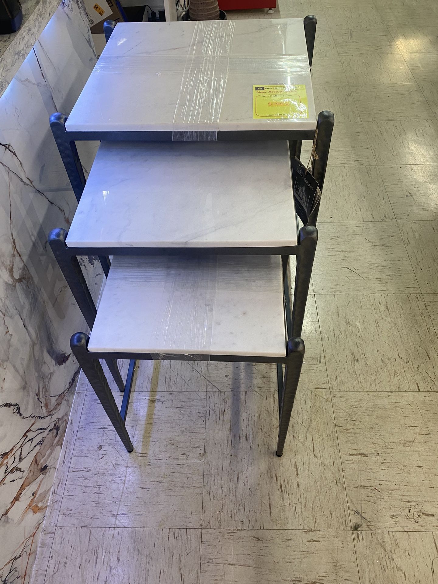 3 Piece Marble Coffee Table Set $199.99