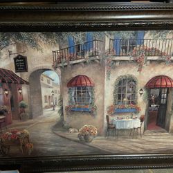2 1/2 by 4’ Original Wood Frame Antique Painting. 