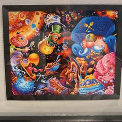 POST CEREAL PSYCHEDELIC CUSTOM FRAMED PRINT