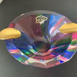 Vintage Hand Cut Lead Crystal Ashtray