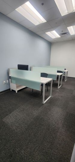Fantastic Desks with bag holders $600 and shelves $600