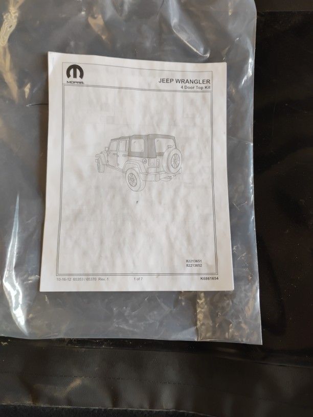 2017 Wrangler 4 Door Soft Top