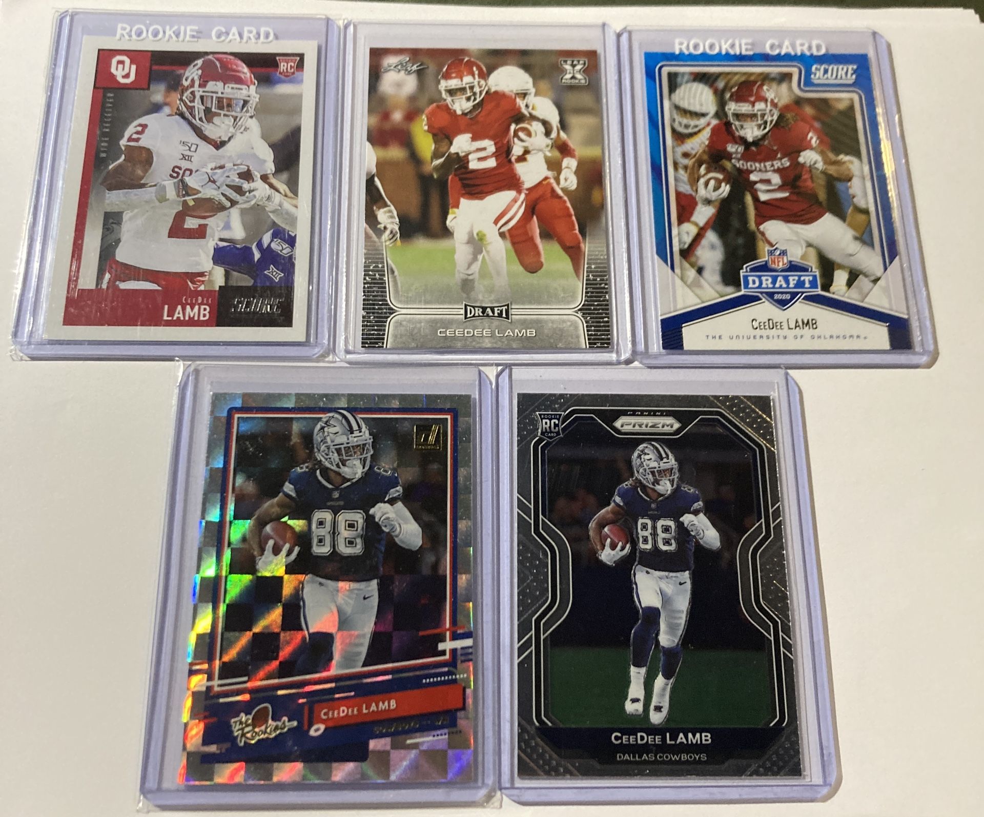Ceedee Lamb Lot Of 5 Rookie Cards 2020 Dallas Cowboys