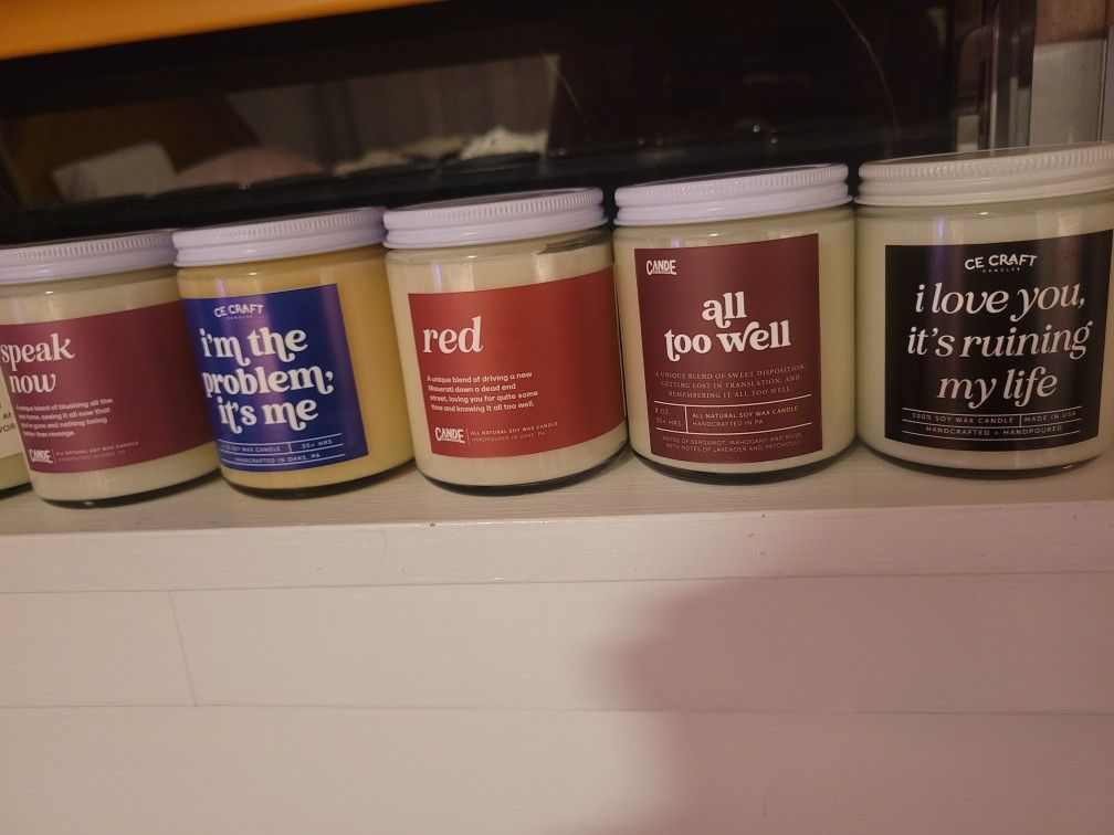 Taylor Swift Custom Candles (One Of EACH Available)