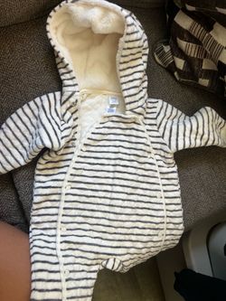 Nordstrom Baby Striped Hooded Snowsuit Bunting