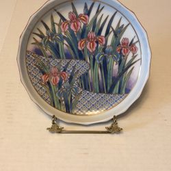 Vintage, Pink And Blue Iris Bowl