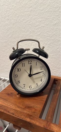 Black Twin Bell Analog Alarm Clock