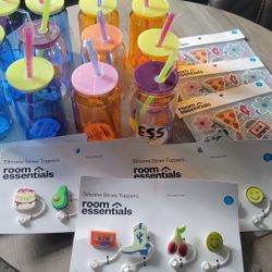 Glass Straw Tumblers Set