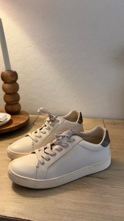 White COACH Low-Top Leather Sneakers