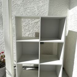 White Cube Storage Shelf — 6 Compartment Organizer