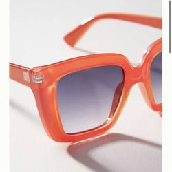 Coral Bold Square Sunglasses 