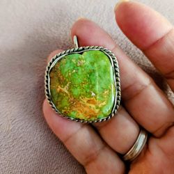 MARTY MONTE Signed Turquoise Chunk Pendant 