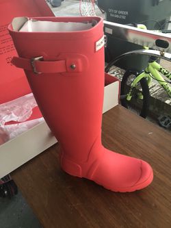 New Hunter rain boots. Coral color