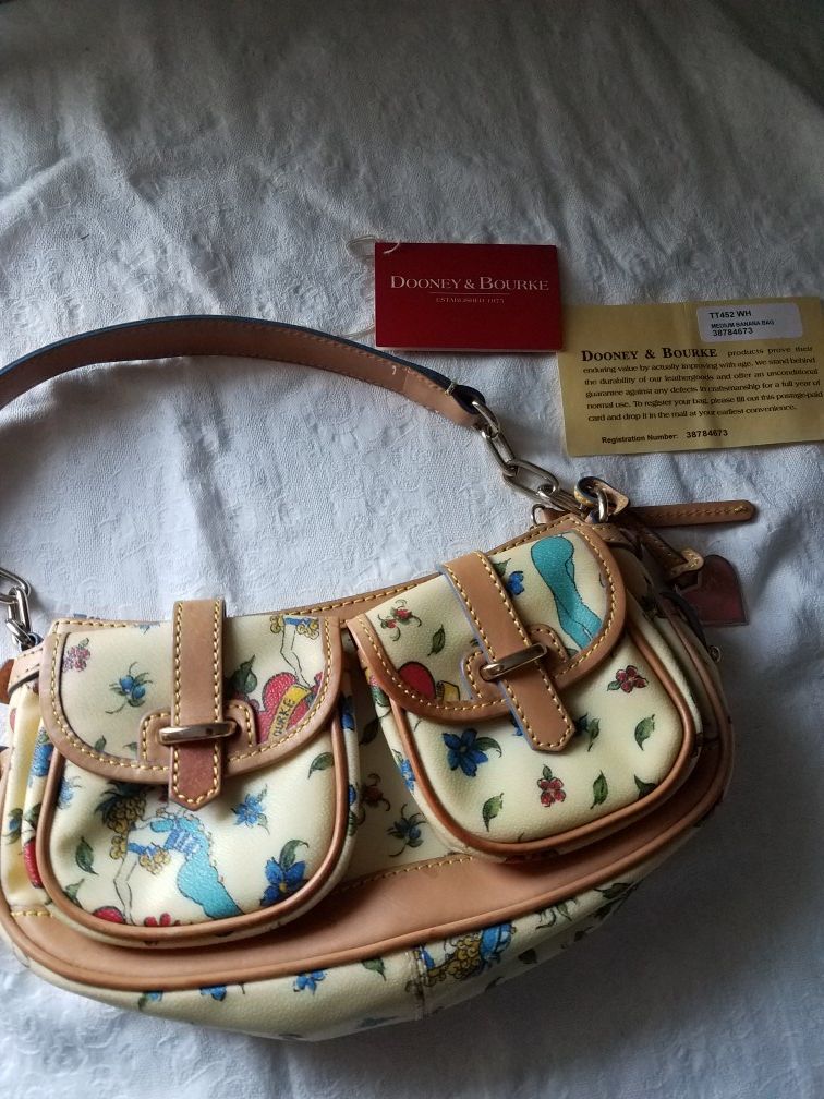 Dooney and Bourke Banana Bag Sailor Girl Tattoo print
