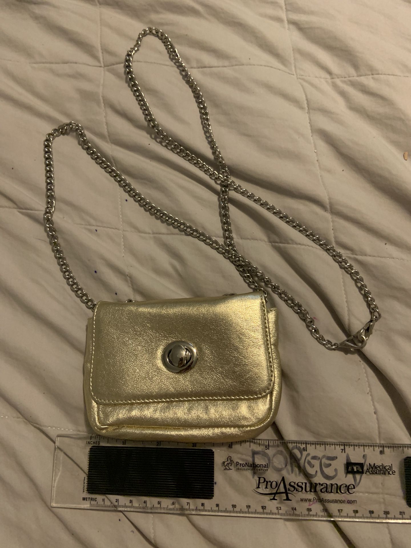 New Designer Hobo Mini Crossbody Belt Bag Gold Leather