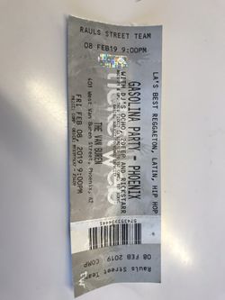 Concert ticket for Feb 8,2019