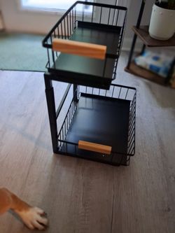 Shelf with drawers.