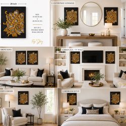 Reversible Gold & Silver Floral Wall Art Set (2-Piece)