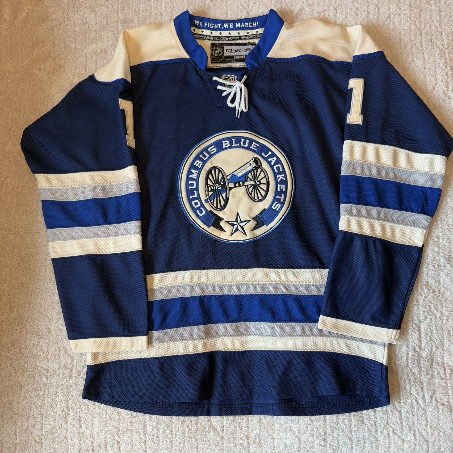 Reebok Columbus Blue Jackets Mason NHL Jersey Cannon Alternate Size 52