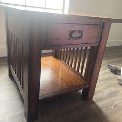 2 End Tables With Drawer And Storage Space 