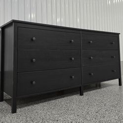 DRESSER LONG WITH SMOOTH OPENING DRAWERS BLACK 