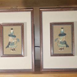TWO FRAMED 13x9 NATIVE AMERICAN NAVAJO SAND PAINTINGS 
