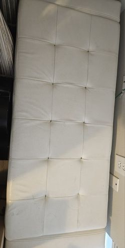 Off White Ottoman Leather