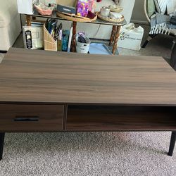 Mid Century Modern Center Coffee Table with Storage