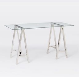 West Elm Cross Base Glass Desk