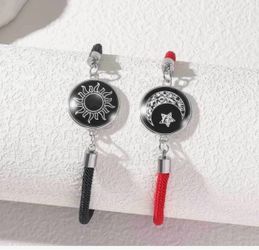 DATOA 2Pcs Sun Moon Star Glowing Bracelets Couples Matching Bracelets Pinky Promise Friendship Bracelets Set Jewelrt Gift for Valentines Day Xmas