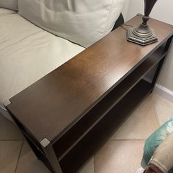 Bassett Wood End Table $75; Two Shelves; Goes Well With Sectional $200