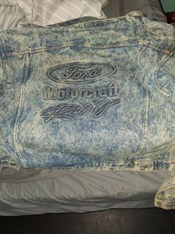 Xl ford motor craft racing jean jacket