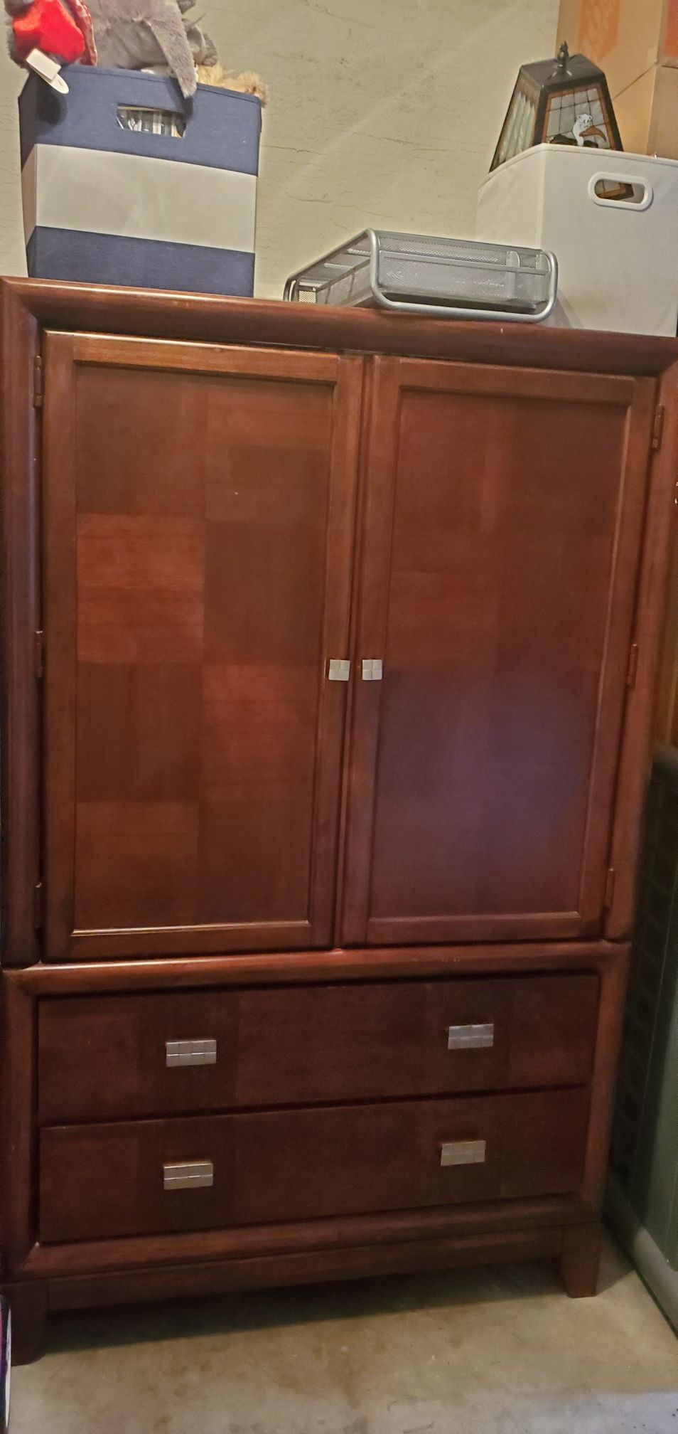 Brown cherry armoire